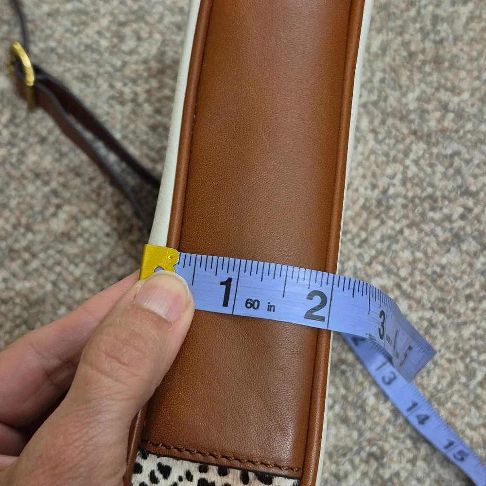 Fossil Memoir Novella Turn Lock Flap Brown & Cream Leather Crossbody Bag/Purse - Picture 12 of 15